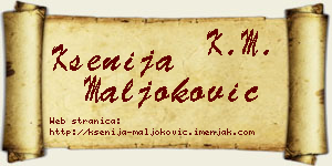 Ksenija Maljoković vizit kartica